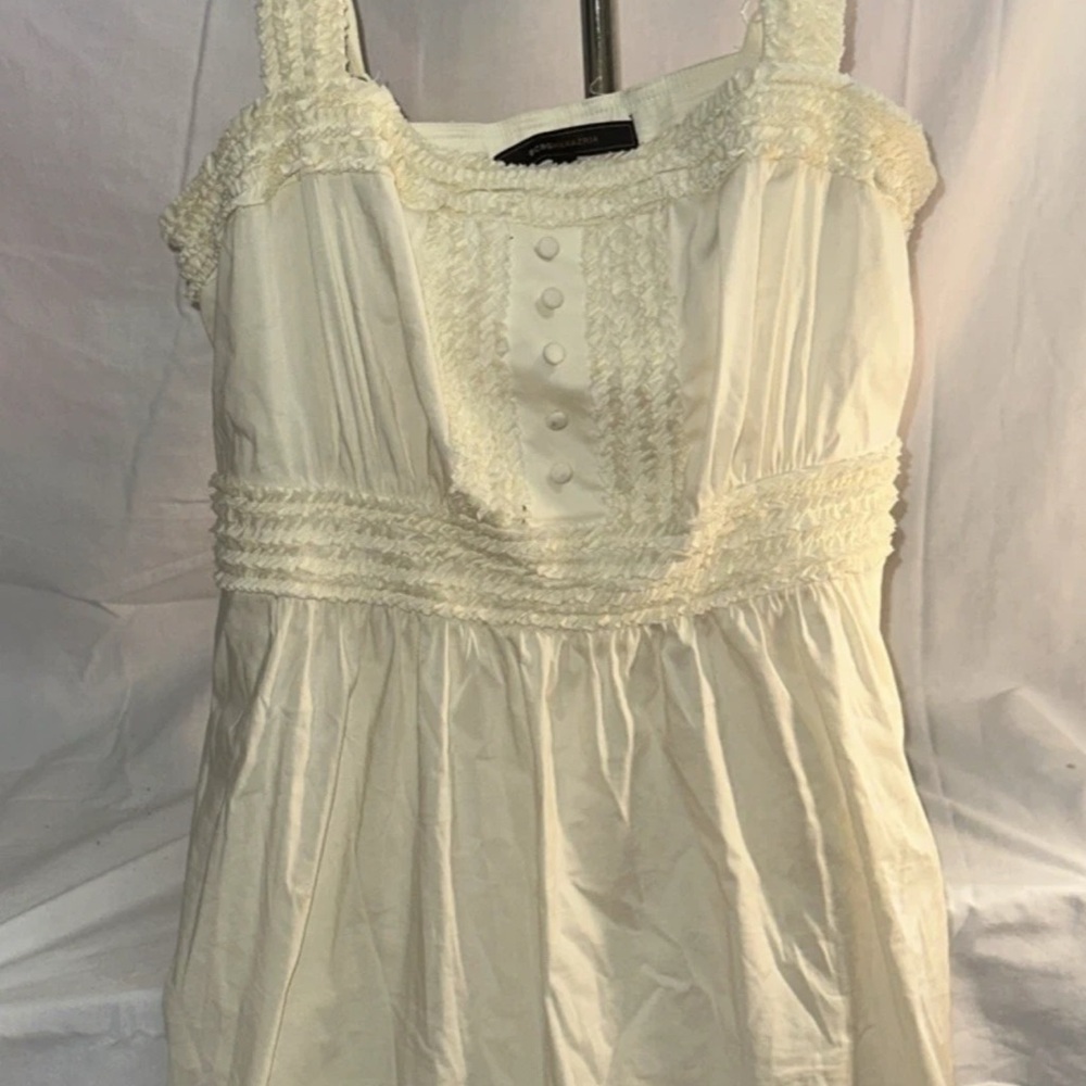 BCBGMaxAzria Cream Dress Size S Cotton Blend Short Evening Party